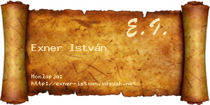Exner István névjegykártya